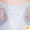 Off-плечи длинные женат длина пола бальное платье без бретелек свадебное платье